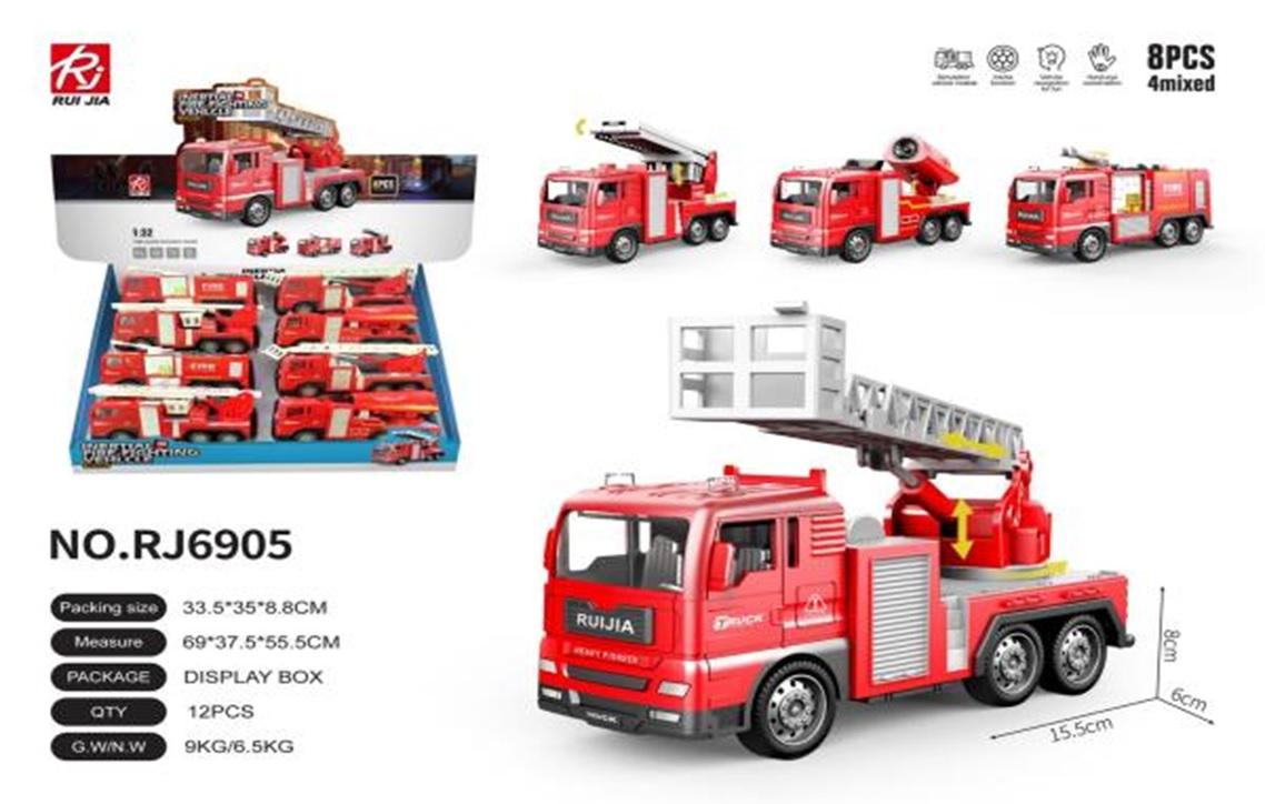 Hộp 8 xe cứu hỏa RJ6905 (12/T)