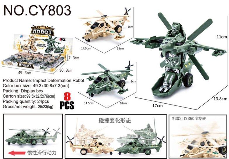 Hộp đồ chơi 8 trực thăng biến hình CY803 (24/T)