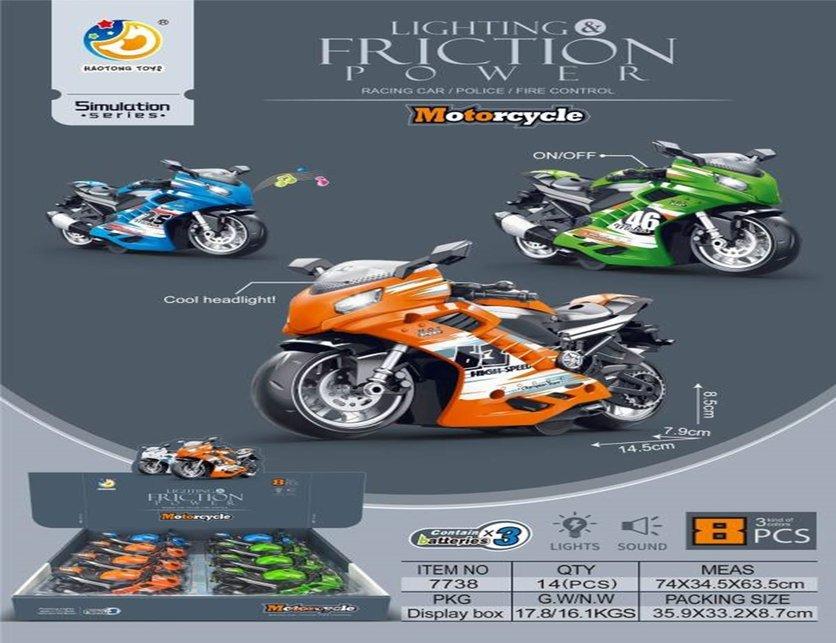Hộp đồ chơi 8 xe moto có pin 7738 (14/T)
